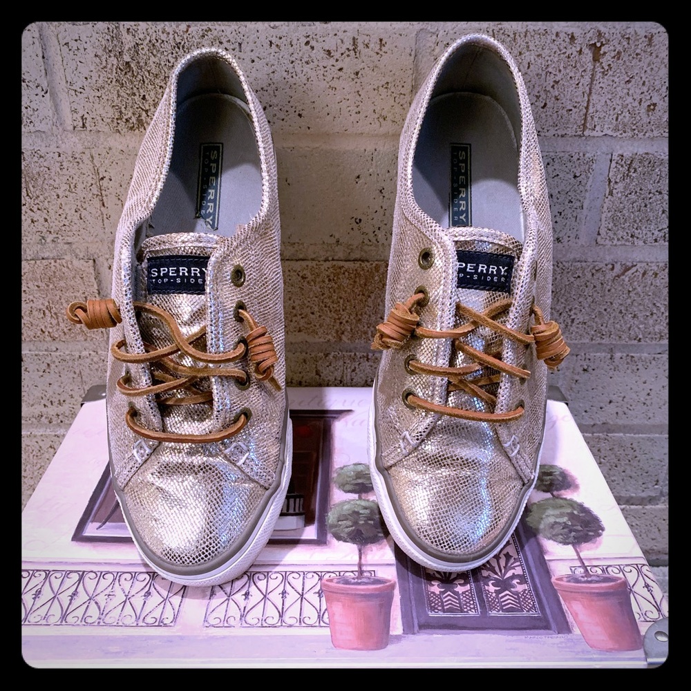 Sperry Gold Slip-ons